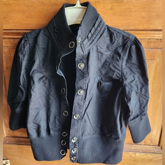 Black Button-Up Jacket - Picture 2 of 8